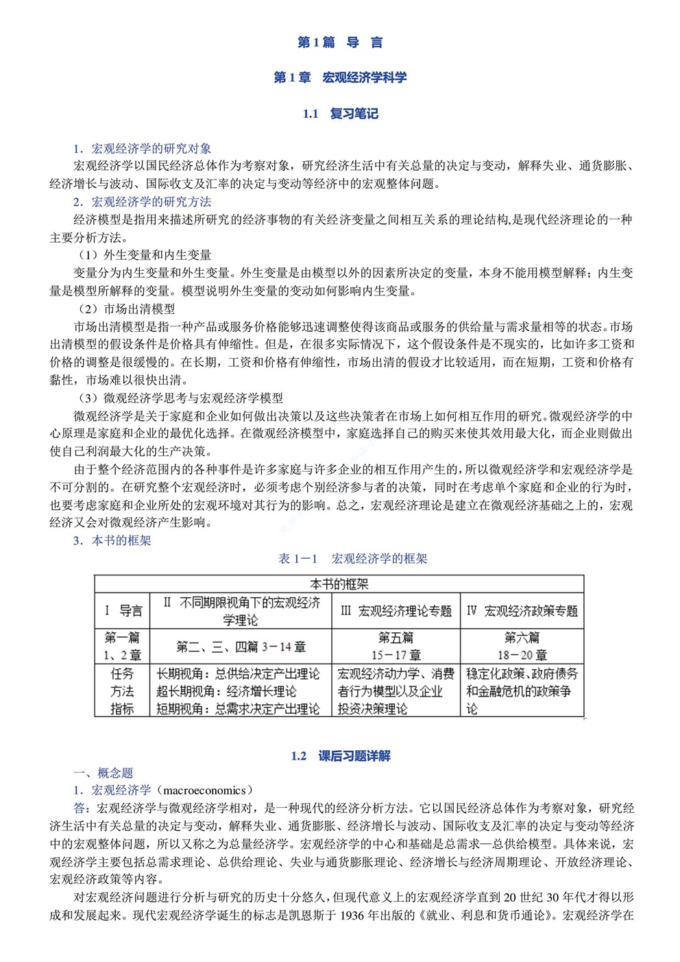 曼昆 宏观经济学 第九版 复习笔记及答案解析