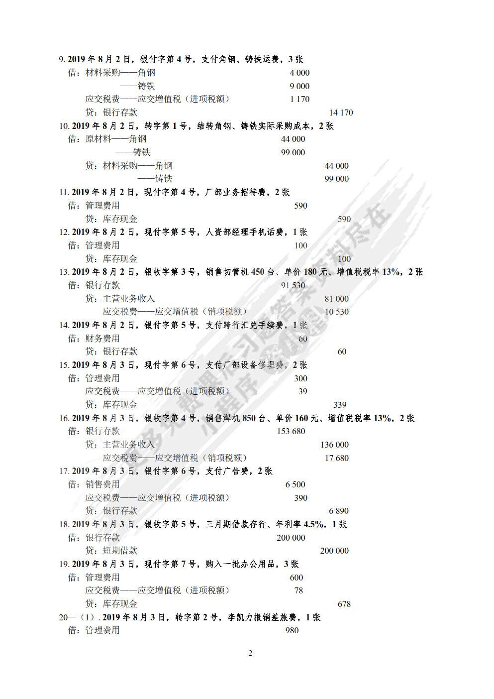 会计学原理课程实验（第五版）