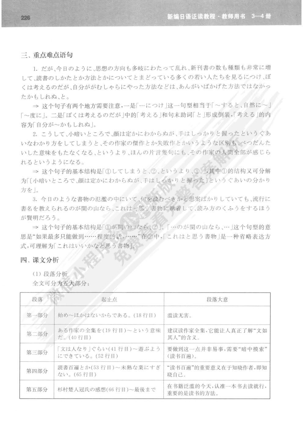 新编日语泛读教程学生用书(第四册) 