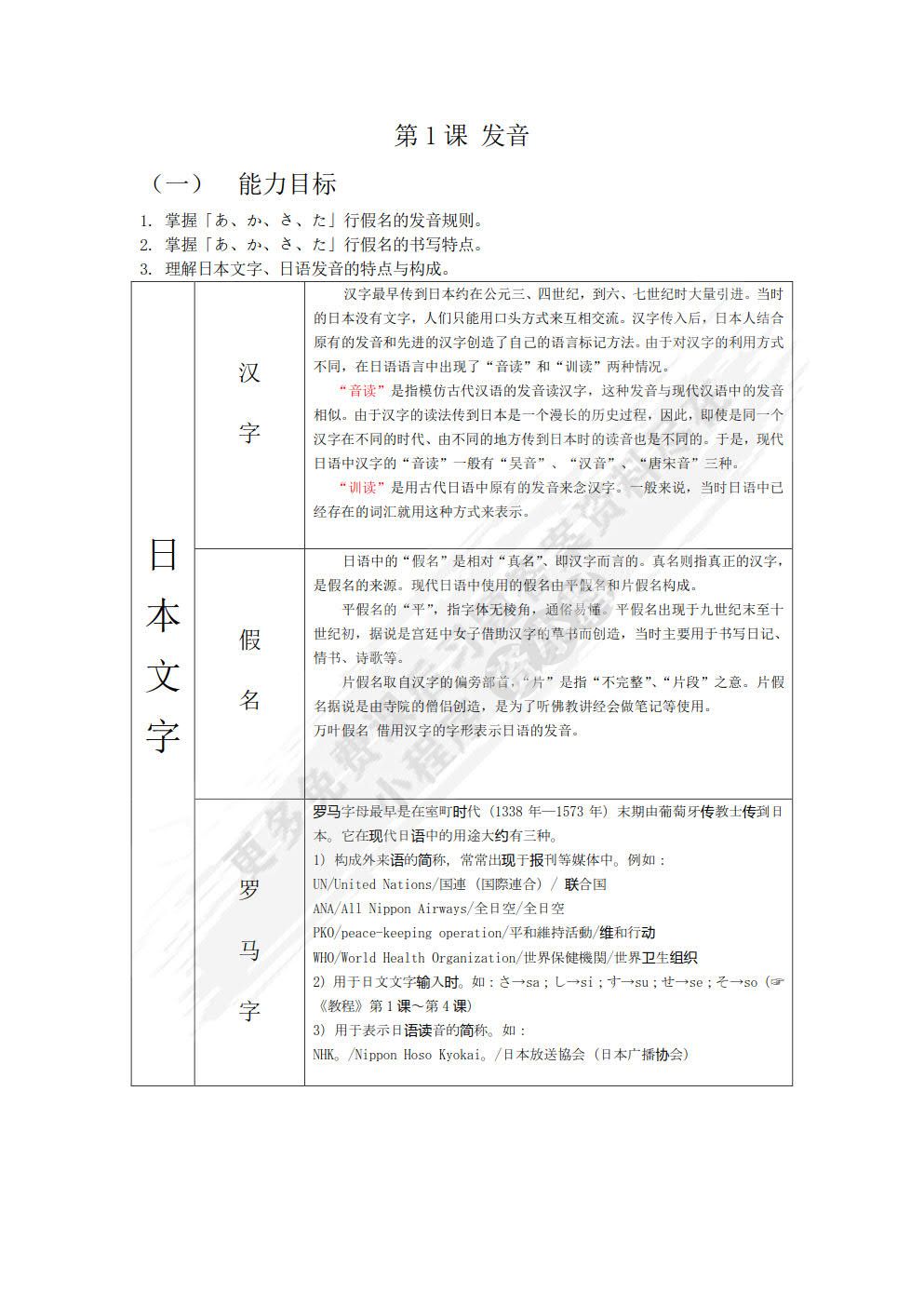 新标准日语教程第一册