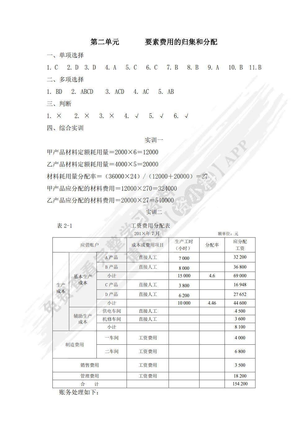 成本核算与管理（第二版）