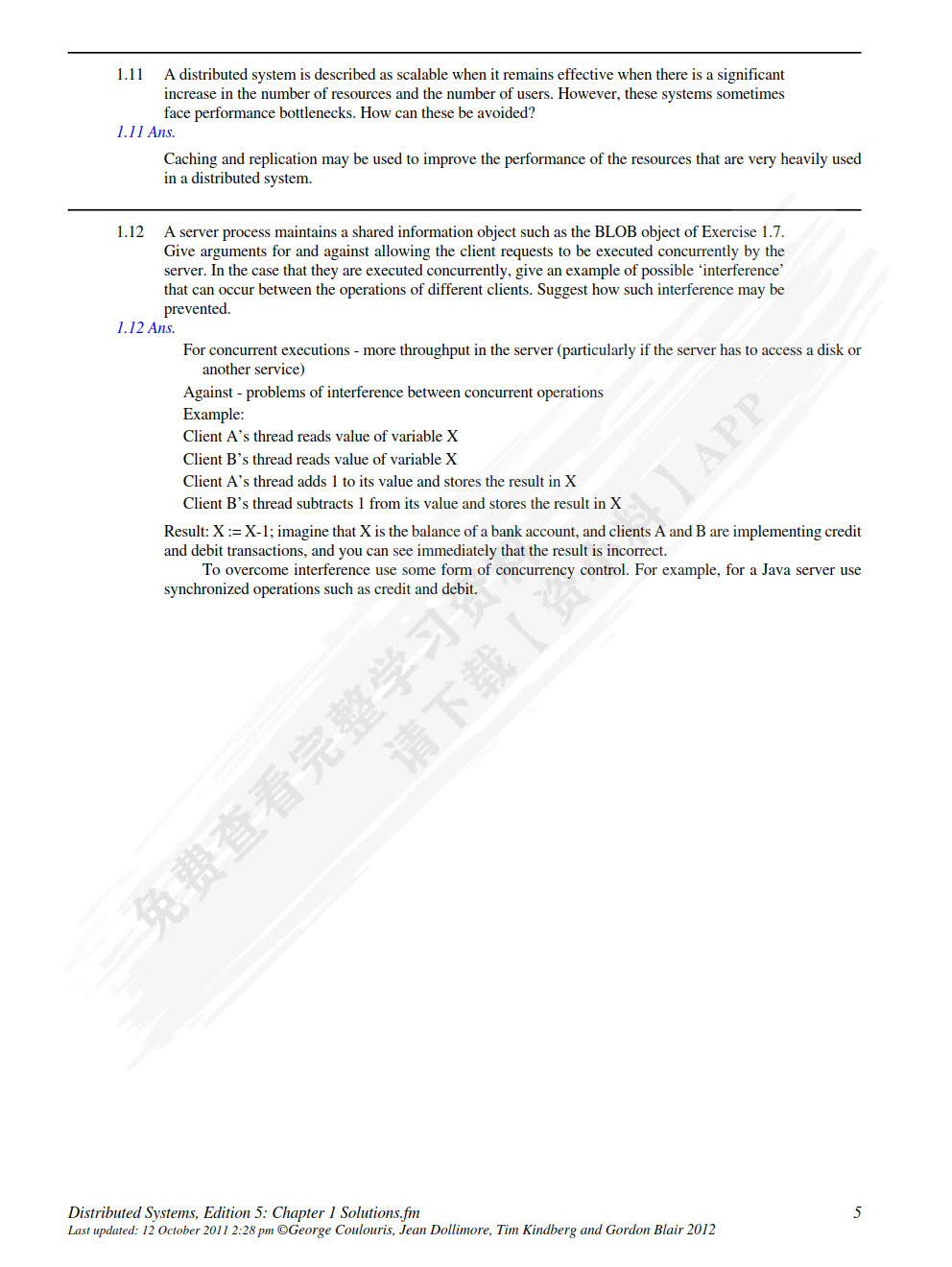 分布式系统：概念与设计（原书第5版）