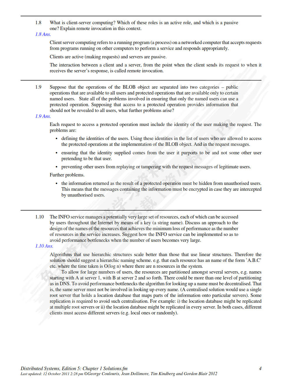 分布式系统：概念与设计（原书第5版）