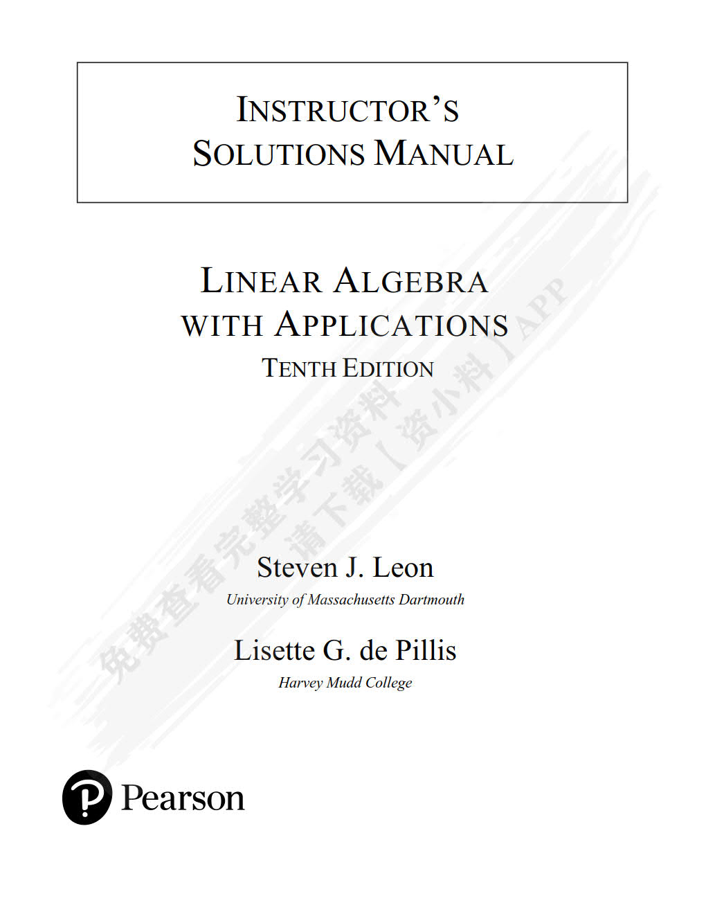 线性代数（英文版&middot;原书第10版）