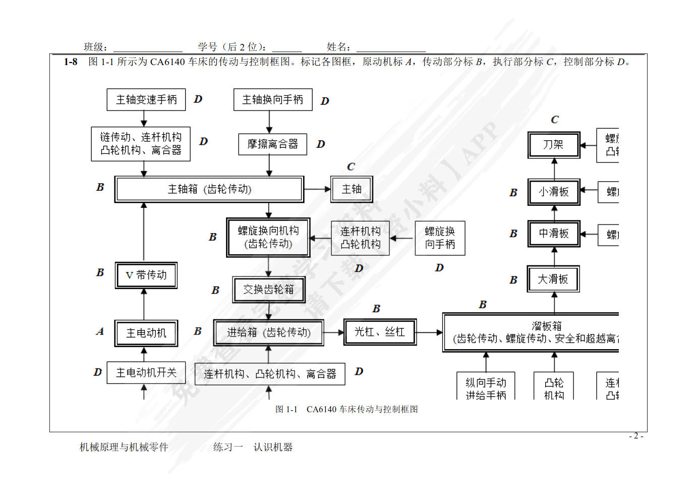 机械原理与机械零件活页练习册 第2版