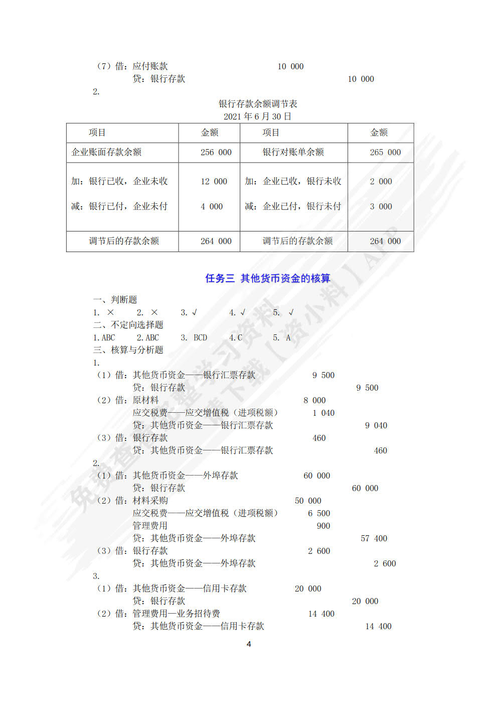 企业财务会计习题与实训（第三版）