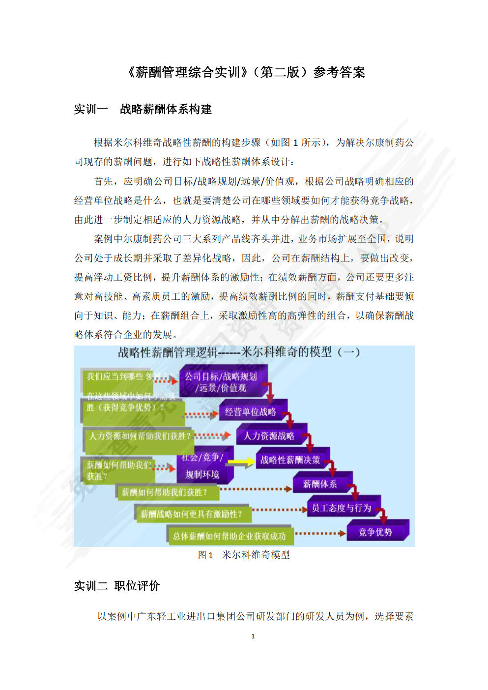 薪酬管理综合实训（第二版）