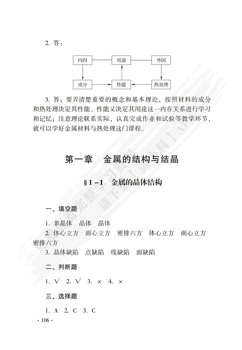 金属材料与热处理(第八版)习题册