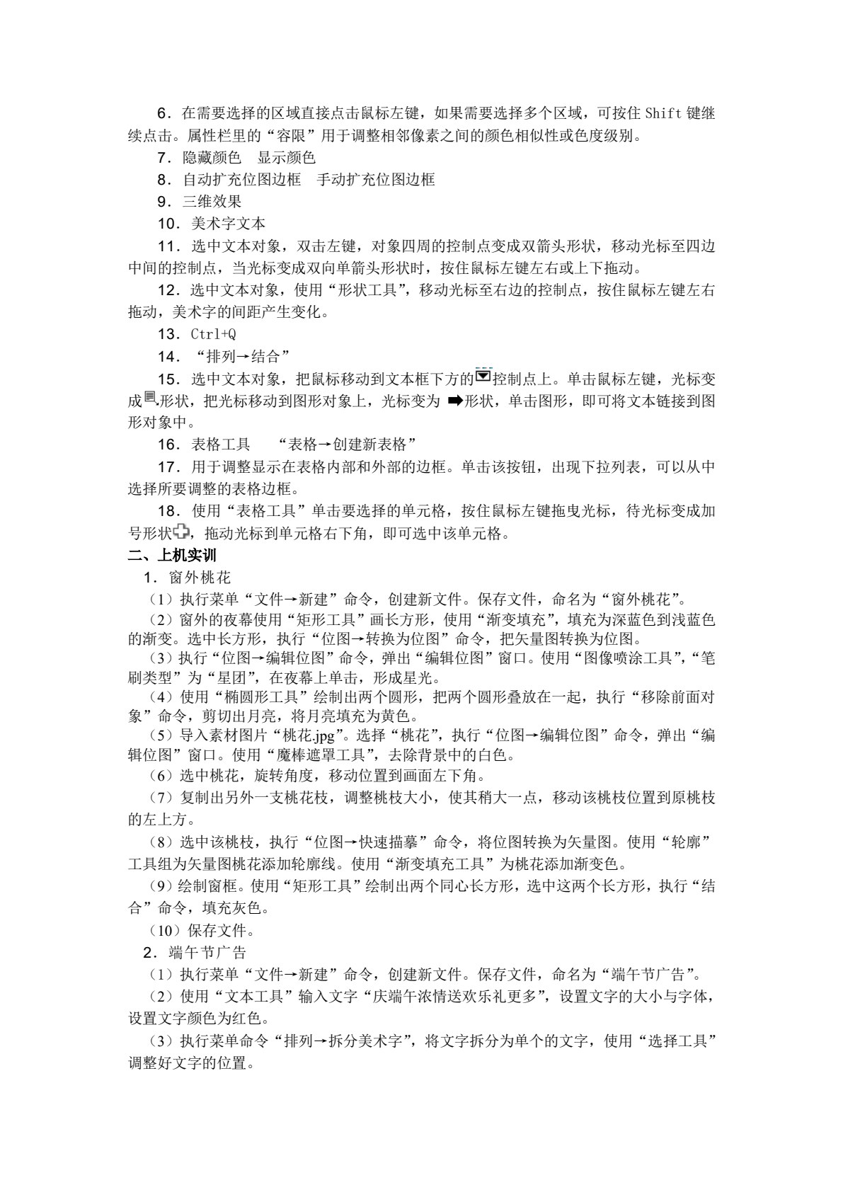 图形图像处理（CorelDRAW X6）