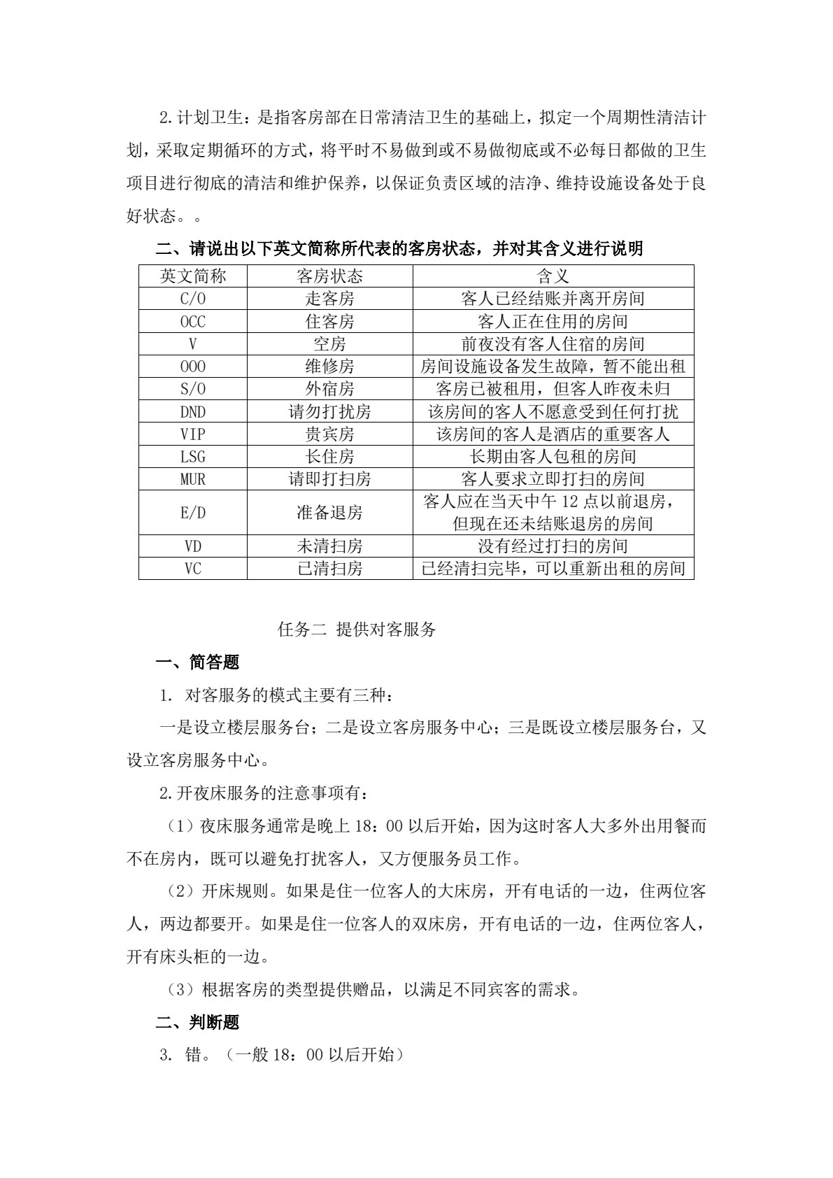 客房服务与管理