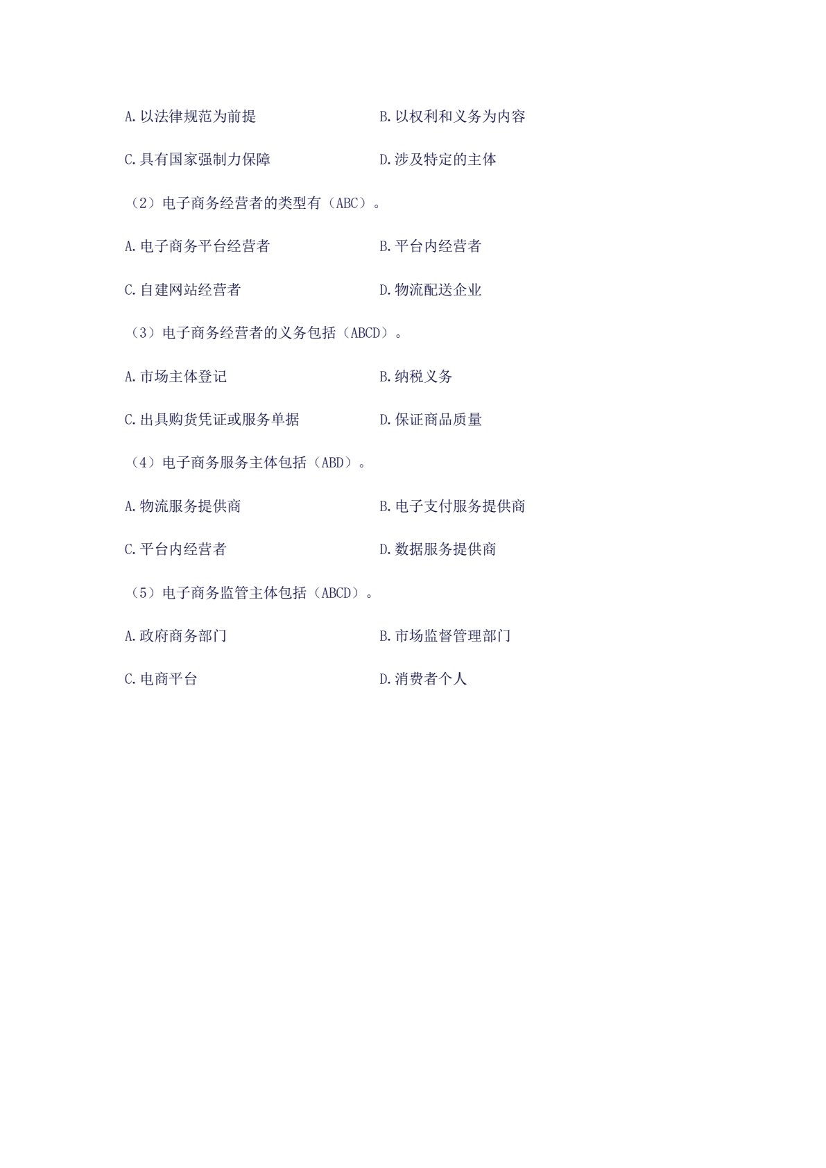 电子商务法律法规