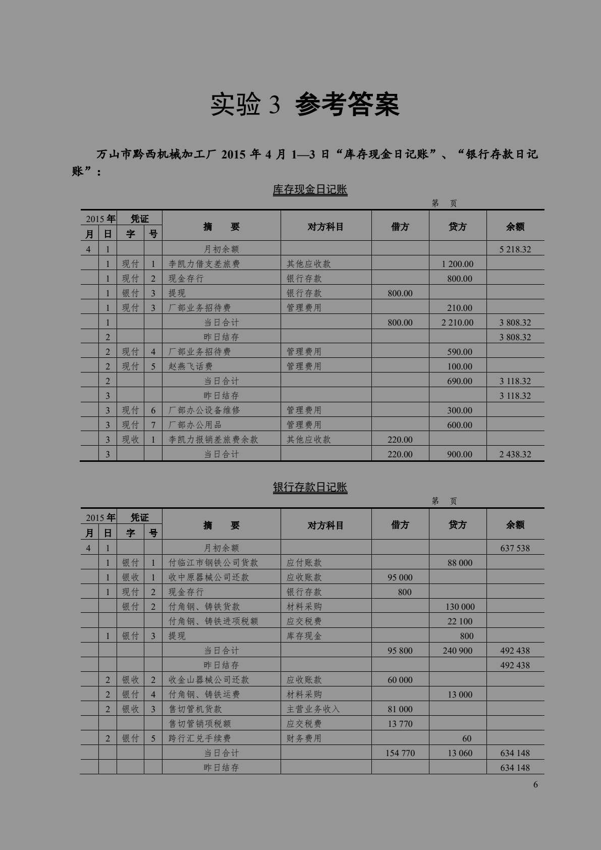 会计学原理课程实验(第三版)