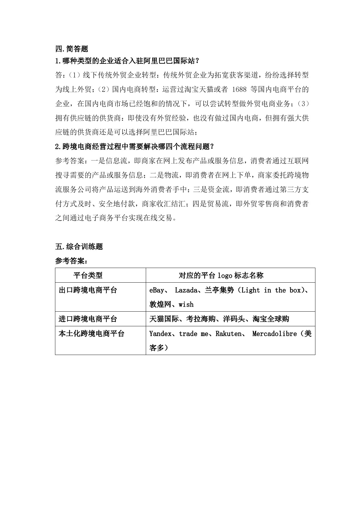 跨境电子商务实务习题册