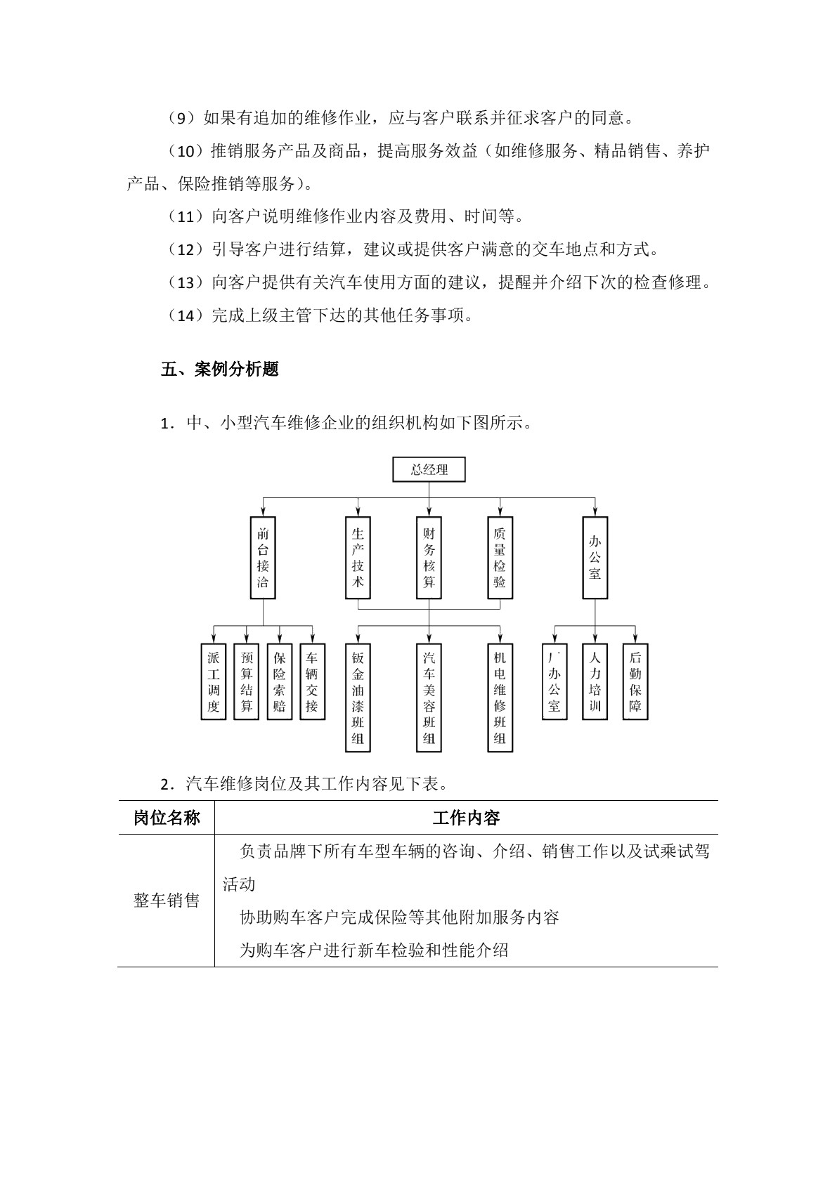 汽车维修业务接待习题册