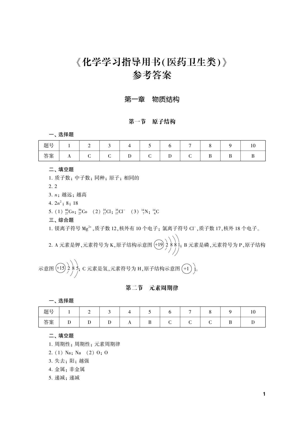 化学学习指导用书（医药卫生类）