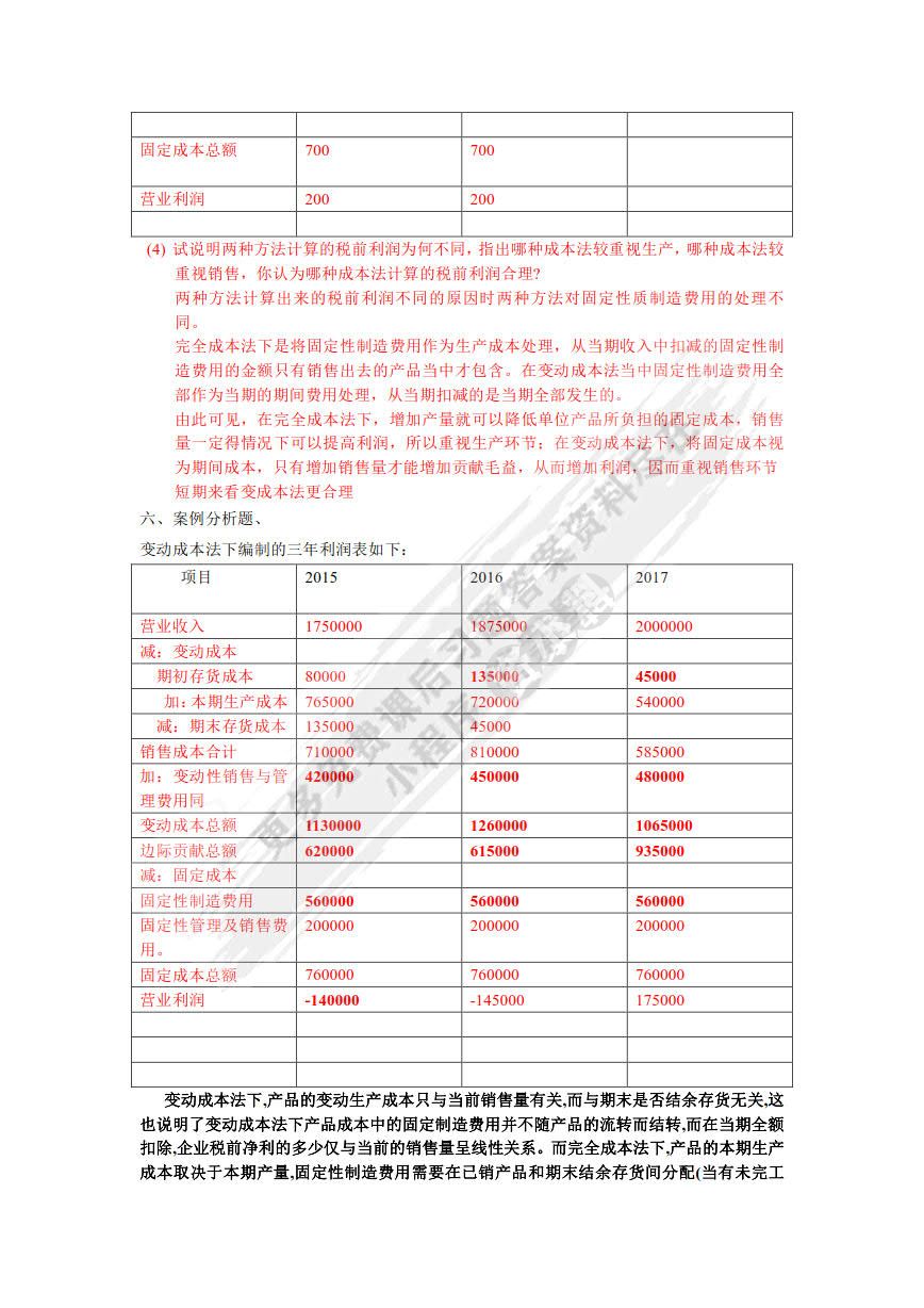 管理会计第四版