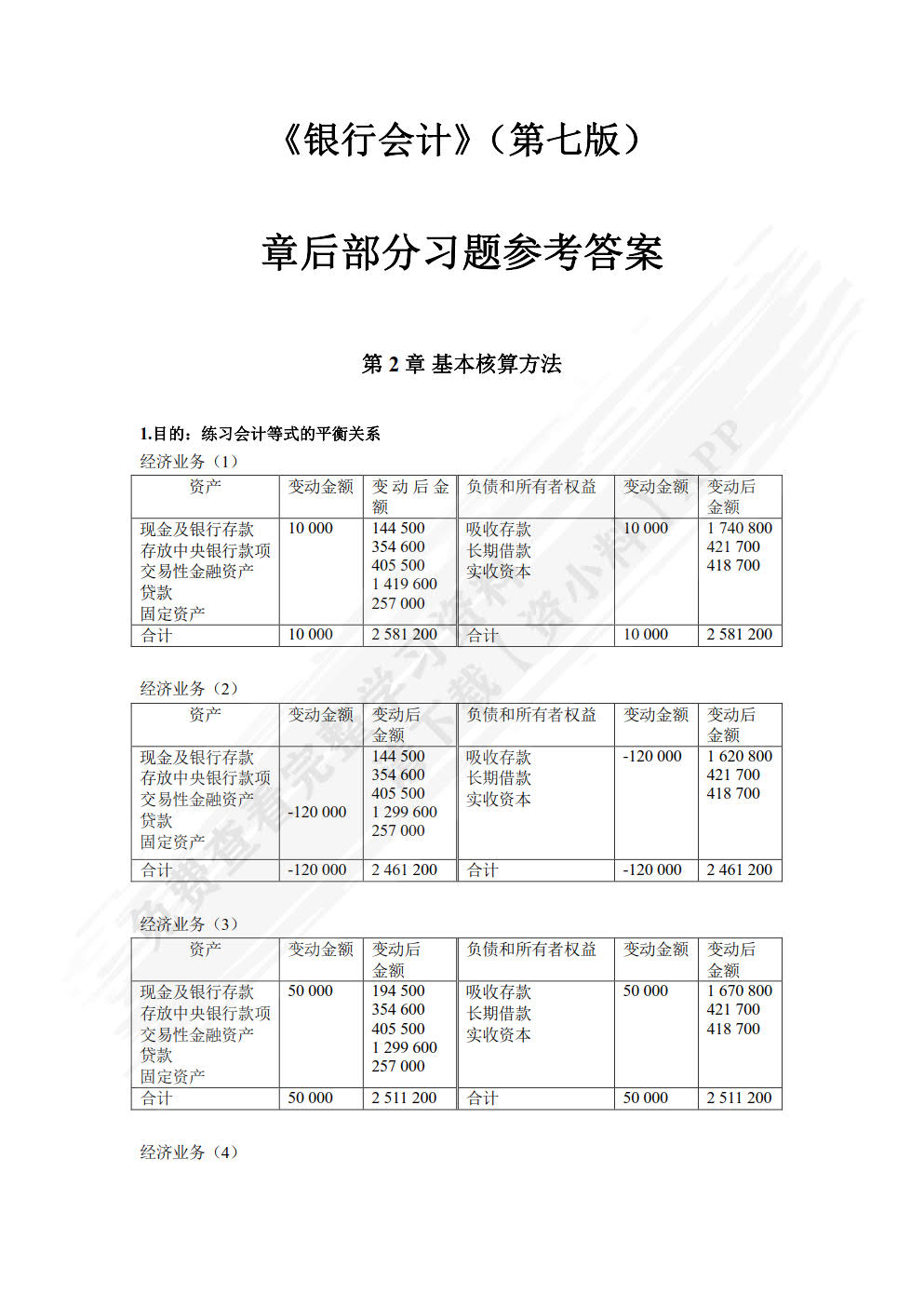 银行会计（第七版）