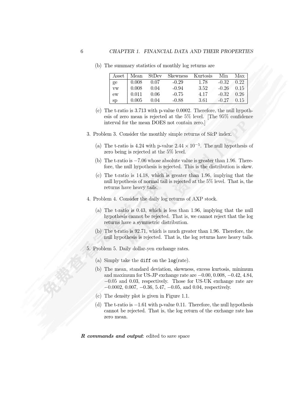 金融数据分析导论：基于R语言