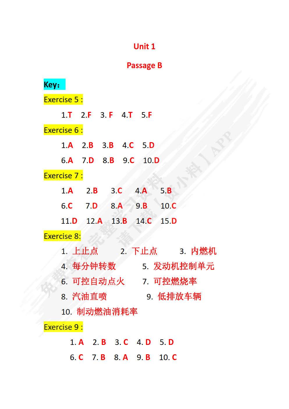 新编汽车专业英语